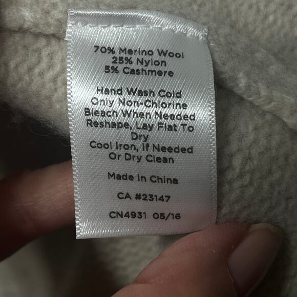 Talbots Sweater Beige Shawl Collar Open Cardigan Merino Wool Cashmere Winter 2X - Picture 7 of 7